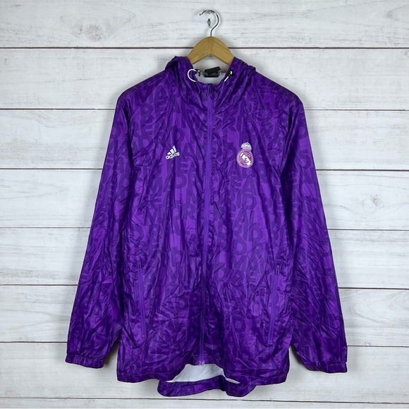 2016 Real Madrid Adidas Soccer Purple Jacket Medium - Picture 1 of 7